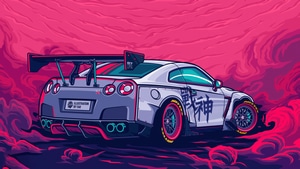 Nissan Gtr, Cars, Artwork, Artist, Digital Art, Behance, Illustration, 4K wallpaper