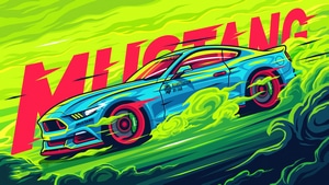 Ford Mustang, Cars, Artwork, Artist, Behance, 4K wallpaper