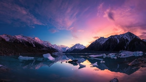 Mountains, Reflection, Sky, Nature, 4K wallpaper