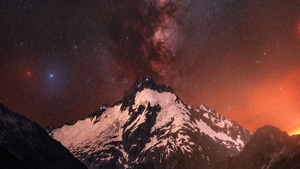 Mountains, Stars, Nature, , 4K wallpaper