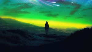 Aurora, Northern Lights, Cosmos, Artist, Artwork, Digital Art, 4K wallpaper