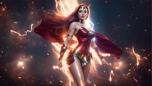 Wonder Woman, Sophie Turner, Superheroes, Ai Girls, Ai, Artist, Artwork, Digital Art, Deviantart, 4K wallpaper