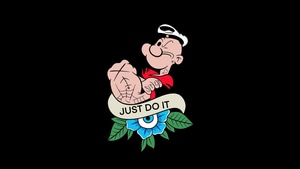 Popeye, Cartoons, Dark, Black, Oled, Artist, Artwork, Digital Art, 4K wallpaper