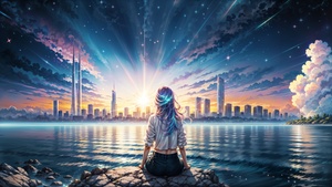 Urban Girl, Surreal, City, Metropolitan, 4K wallpaper