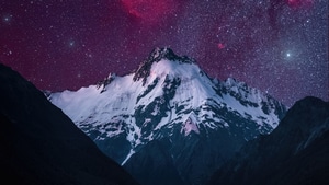 Mountains, Stars, Nature, Sky, 4K wallpaper
