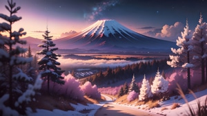 Mount Fuji, Dreamy, Mountains, Nature, Japan, World, Artist, Artwork, Digital Art, Deviantart, 4K wallpaper