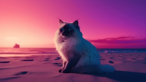 Cat, Synthwave, Artist, Artwork, Digital Art, Behance, 4K wallpaper