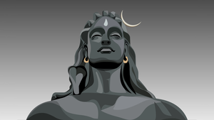 Adiyogi, Minimalist, Lord Shiva, Parameshwara, Mahadev, Hindu God, Parashiva, Third eye, Crescent Moon, Hinduism, 4K wallpaper
