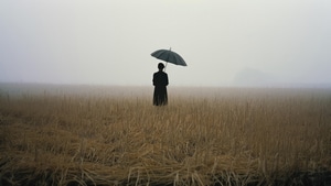 Umbrella, Alone, Artist, Artwork, Digital Art, 4K wallpaper
