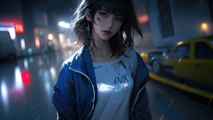 Anime Girl, Anime, Rain, Artist, Artwork, Digital Art, 4K wallpaper