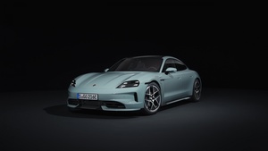 Porsche Taycan Turbo S, 2025, Dark background, 4K wallpaper