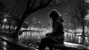 Alone, Dark, Monochrome, Black And White, Artist, Artwork, Digital Art, Deviantart, 4K wallpaper