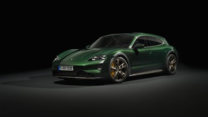 Porsche Taycan Turbo Cross Turismo, 2025, Dark background, 4K wallpaper