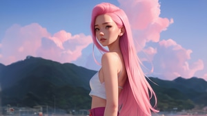 Anime Girl, Anime, Pink, Artist, Artwork, Digital Art, 4K wallpaper