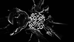 Suicide Squad: Kill the Justice League, Black and White, Monochrome, Black background, Deadshot, Captain Boomerang, King Shark, Harley Quinn, DC Comics, 2024 Games, 4K wallpaper