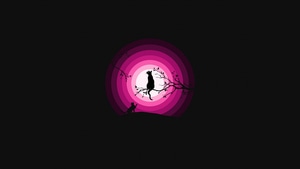 Cat, Moon, Silhouette, Dark, Black, Artist, Artwork, Digital Art, 4K wallpaper