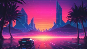 Retrowave, Artist, Artwork, Digital Art, 4K wallpaper