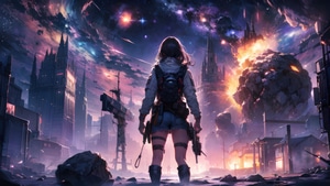 Anime Girl, Anime, Scifi, Guns, Apocalypse, Artist, Artwork, Digital Art, Deviantart, 4K wallpaper