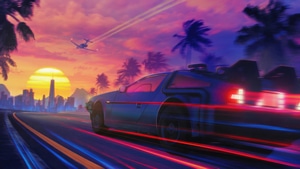 Delorean, Retrowave, Synthwave, Artist, Artwork, Digital Art, Deviantart, 4K wallpaper