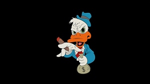 Donald Duck, Cartoons, Dark, Black, Oled, Artist, Artwork, Digital Art, 4K wallpaper