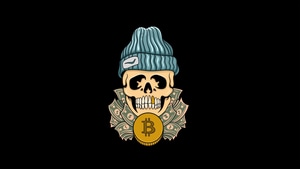 Skull, Bitcoin, Crypto, Currency, Dark, Black, Oled, Artist, Artwork, Digital Art, 4K wallpaper