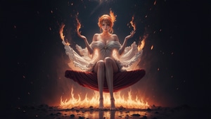 Fantasy Girls, Flame, Artist, Artwork, Digital Art, Deviantart, 4K wallpaper