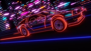 Neon, Back To The Future, Cars, Artist, Artwork, Digital Art, Deviantart, 4K wallpaper