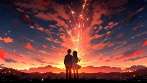 Anime Couple, Anime Girl, Anime Boy, Artist, Artwork, Digital Art, 4K wallpaper