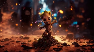 Baby Groot, Superheroes, Artist, Artwork, Digital Art, Behance, 4K wallpaper