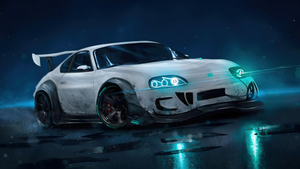 Neon, Toyota Supra Mk4, Sports cars, Retro, JDM cars, 4K wallpaper
