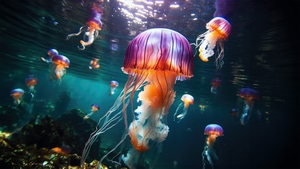 Jellyfish, Underwater, Animals, Photography, Behance, 4K wallpaper