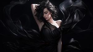 Fantasy Girls, Black Dress, Artist, Digital Art, Artwork, Art, Deviantart, 4K wallpaper