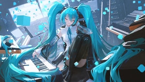 Hatsune Miku, Vocaloid, Anime, Anime Girl, Artist, Artwork, Digital Art, 4K wallpaper