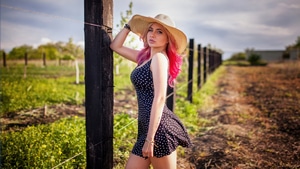 Girls, Model, Hat, 4K wallpaper