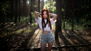 Redhead, Girls, Model, 4K wallpaper