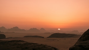 Sunset, Desert, Nature, 4K wallpaper