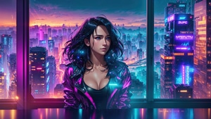 Cyberpunk, Scifi, Neon, Ai Girls, Ai, Artist, Artwork, Digital Art, 4K wallpaper