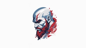 Kratos, God Of War 4, God Of War, Games, Ps Games, Minimalism, Minimalist, White, Artist, Artwork, Digital Art, 4K wallpaper
