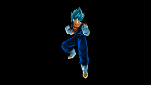 Super Saiyan God, Vegito, Black background, AMOLED, 4K wallpaper