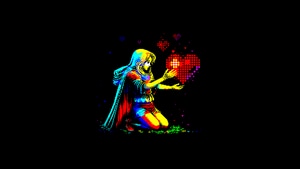 Pixel, Heart, Oled, Artist, Artwork, Digital Art, Dark, Black, Deviantart, 4K wallpaper