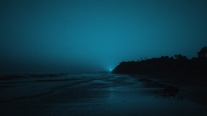 Ocean, Evening, Dark, 4K wallpaper