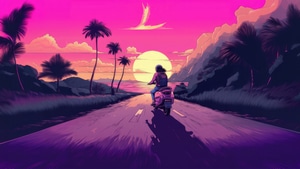 Vaporwave, Scooter, Artist, Artwork, Digital Art, Deviantart, 4K wallpaper