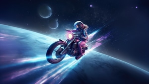 Space, Biker, Artist, Artwork, Digital Art, Artstation, 4K wallpaper