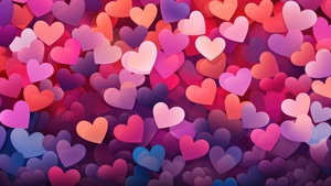 Colorful, Love hearts, Aesthetic, Vibrant, AI art, Girly backgrounds, Valentine, 4K wallpaper
