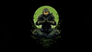 Halo, Games, Dark, Black, Oled, Artist, Artwork, Digital Art, 4K wallpaper