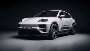 Porsche Macan Turbo, Electric cars, 2024, Dark background, 4K wallpaper