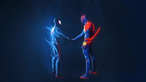 Miles Morales, Spiderman 2099, Miguel O Hara, Spiderman, Superheroes, Artist, Artwork, Digital Art, 4K wallpaper