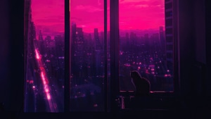 Synthwave, Cat, Artist, Artwork, Digital Art, 4K wallpaper