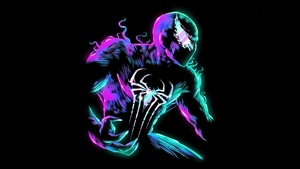 Spiderman, Venom, Spider Man Across The Spider Verse, Spiderman, Superheroes, Artwork, Artist, 2023 Movies, Movies, Dark, Black, Minimalism, Minimalist, 4K wallpaper