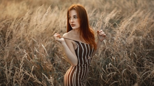 Red Head, Girls, Model, 4K wallpaper